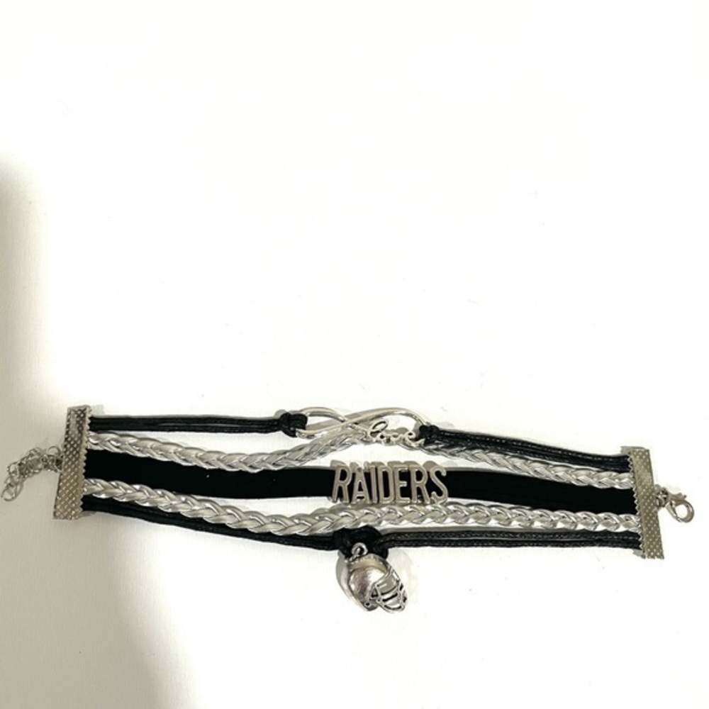 RAIDERS Love Infinity multi strand bracelet with helmet charm